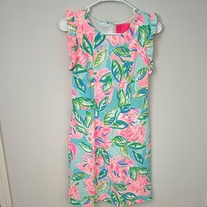 Lilly Pulitzer Vibrant Pink and Green Leaf Dress